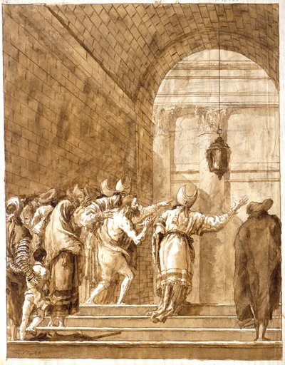 Nebukadnezar kehrt aus der Wildnis in seinen Palast zurück von Giovanni Domenico Tiepolo