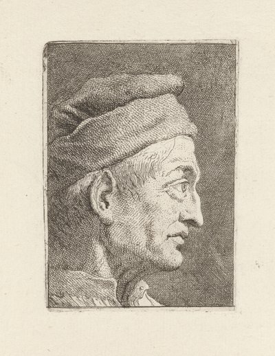 Profil eines alten Mannes, aus der Raccolta di Teste (Sammlung von Köpfen) von Giovanni Domenico Tiepolo