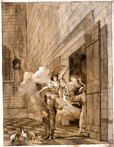 Die Befreiung des Heiligen Petrus und Johannes aus dem Gefängnis von Giovanni Domenico Tiepolo