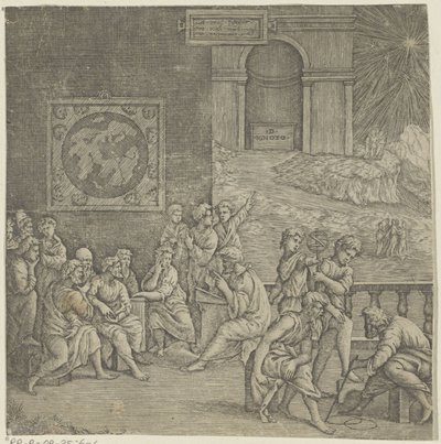 Schule eines Philosophen von Giovanni Jacopo Caraglio (attributed to)