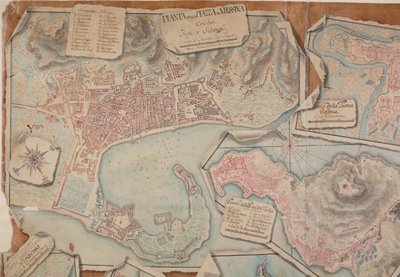 Plan des Platzes von Messina, 1753 von Giovanni Ottone di Berger