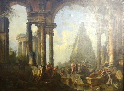 Alexander der Große vor dem Grab von Achilles von Giovanni Paolo Panini