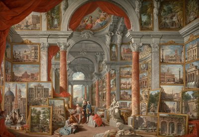 Gemäldegalerie mit Ansichten des modernen Rom von Giovanni Paolo Panini