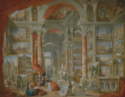 Bildergalerie mit Ansichten des modernen Rom von Giovanni Paolo Panini