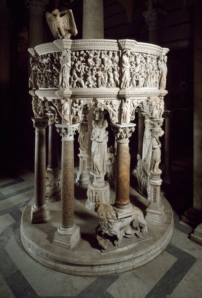 Stuhl. Marmorskulptur von Giovanni Pisano (1248-1314). 1302-1311 Kathedrale von Pisa (Duomo di Santa Maria Assunta di Pisa), Italien von Giovanni Pisano