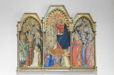 Krönung der Jungfrau und Heiligen, Ende des 14. Jahrhunderts von Giovanni del Biondo dal Casentino