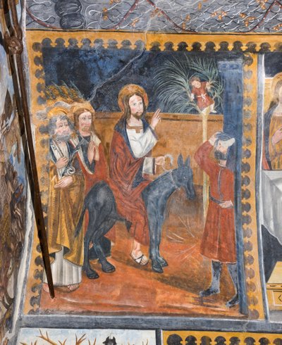 Geschichten von Christus: Einzug Jesu in Jerusalem, begrüßt mit Palmzweigen von Giovanni di Cherasco Botoneri