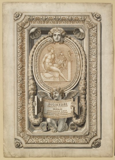 Entwurf für einen gravierten Edelstein in einer ornamentalen Fassung von Girolamo Odam