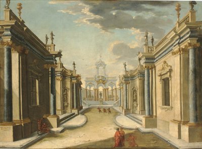 Architekturfantasie mit den Töchtern des Minyas aus Ovids "Metamorphosen" von Giuseppe Antonio Landi