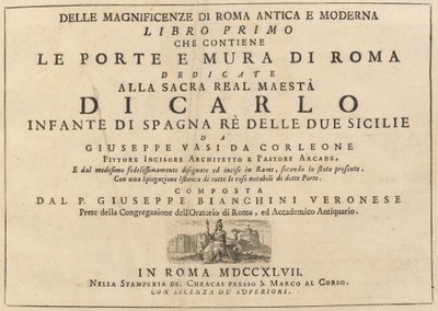 Delle Magnificenze di Roma Antica e Moderna (Band 1) von Giuseppe Vasi