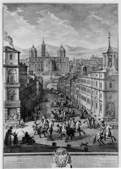 Santa Maria Maggiore von der Piazza delle Quattro Fontane aus von Giuseppe Vasi