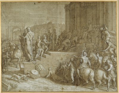 Die Legende von sieben Königen, die einem Papst huldigen von Giuseppe della Porta Salviati