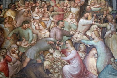 Das Baptisterium von Padua. Deckenfresken 14. Jahrhundert von Giusto de Menabuoi. Der Kindermord. Padua. Italien. von Giusto di Giovanni de