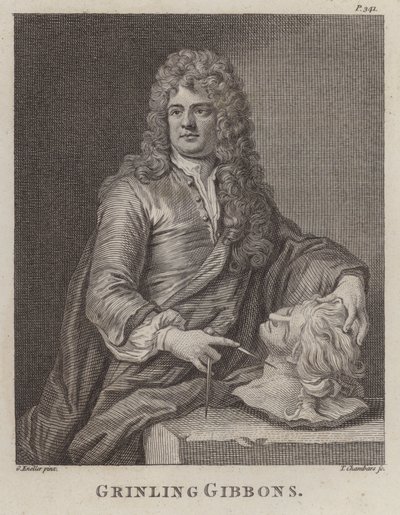 Grinling Gibbons, englischer Holzschnitzer und Bildhauer von Godfrey (after) Kneller