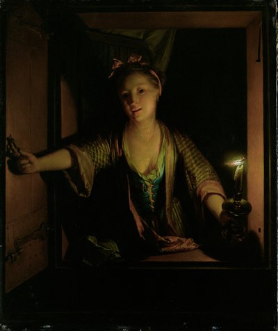Ein Mädchen am Fenster von Godfried Schalcken