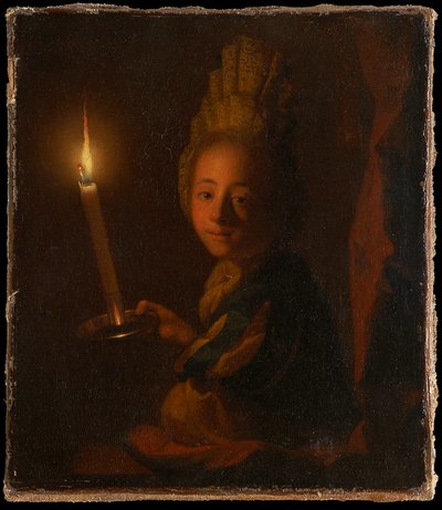 Mädchen mit brennender Kerze von Godfried Schalcken