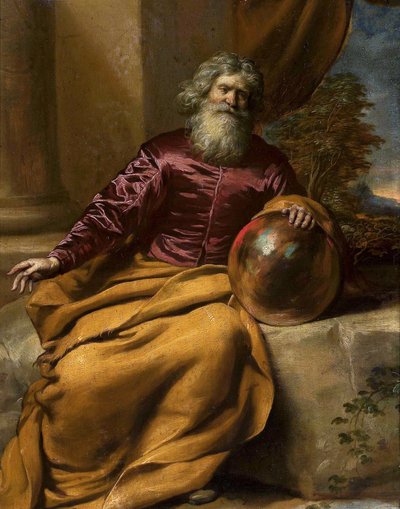 Alter Mann mit einer Kugel (Archimedes?) von Gonzales Coques