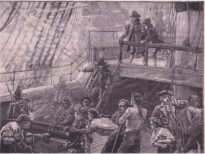 Admiral Rodney bombardiert Le Havre AD 1759 von Gordon Frederick Browne
