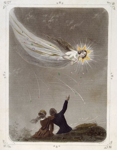 Sterne: Frau, die „Die Sternschnuppe“ darstellt - von Grandville von Grandville