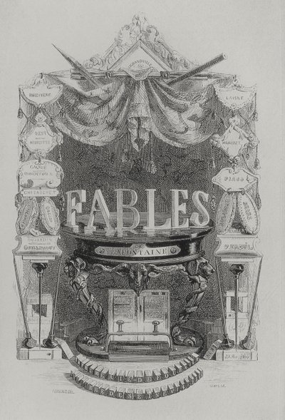Fables de de las Fountaine Titelblatt von Grandville