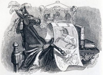 Das Maultier, das sich seiner Abstammung rühmt - Fabeln von La Fontaine von Grandville