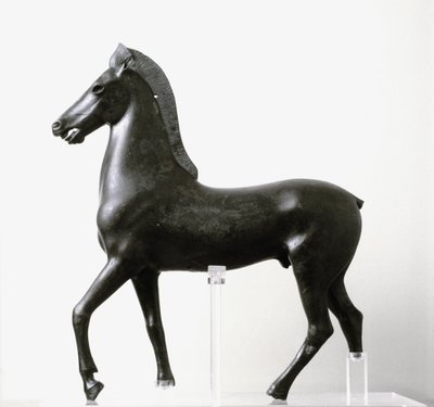 Bronzestatuette eines Pferdes, spätes 2. bis 1. Jahrhundert v. Chr. von Greek Roman School