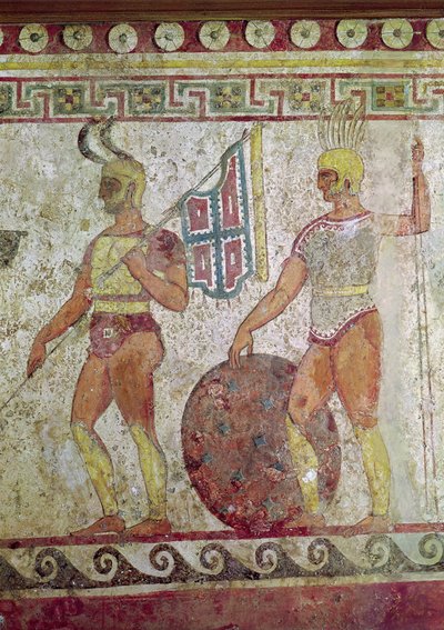 Fußsoldaten, Grabmalerei aus Paestum von Greek School