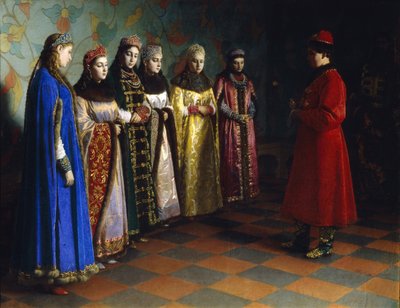 Zar Alexei Michailowitsch wählt eine Braut, 1882 von Grigori Semenovich Sedov