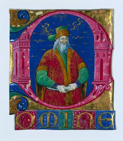 Initiale D[omine] aus einem Chorbuch: König Salomo, ca. 1470-1480 von Guglielmo Giraldi del Magri [or del