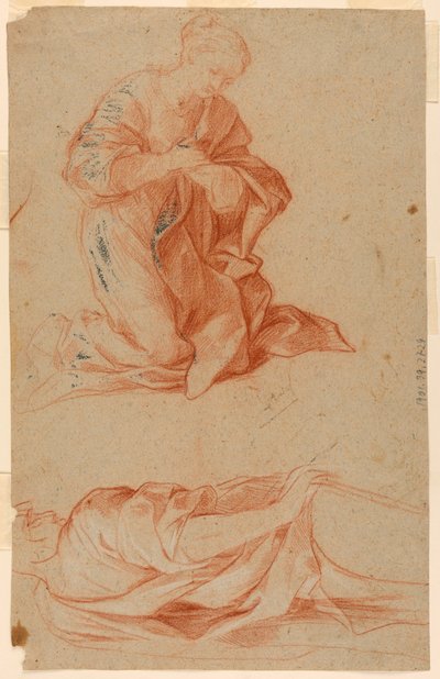Studien der Jungfrau Maria und eines stehenden Mannes, ca. 1660 von Gugliemo Cortese