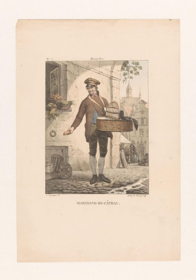 Verkäufer von Gebäck in Brüssel von Guillaume Philidor Van den Burggraaff
