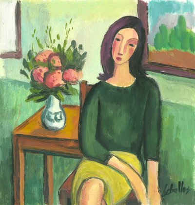 Mädchen mit Hortensien von Guillermo Martí Ceballos