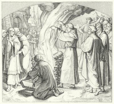 Martin Luther verbrennt die päpstliche Bulle in Wittenberg, 1520 von Gustav Ferdinand Leopold Konig