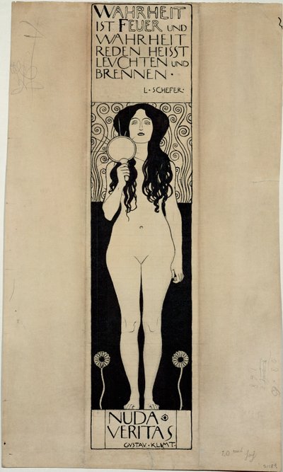 Nuda Veritas, Studie für ein späteres Ölgemälde von Gustav Klimt