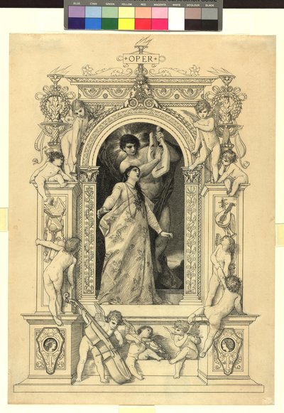 Oper (Vorlage für: Gerlach & Schenk, Allegorien und Embleme Bd. 1 Nr. 64a) von Gustav Klimt