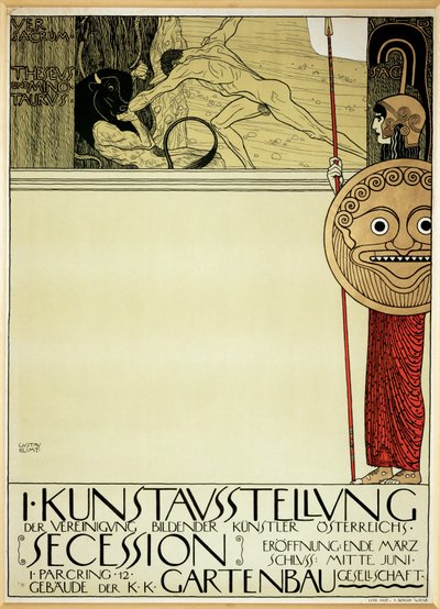 Plakat für die erste Ausstellung der Secession von Gustav Klimt