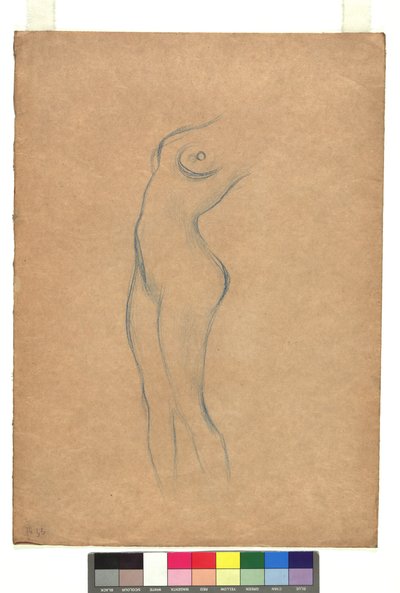 Studie zu einem stehenden weiblichen Akt nach links von Gustav Klimt