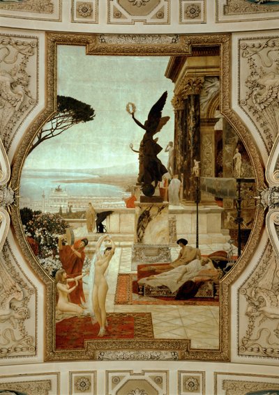 Burgtheater Wien, Treppenhaus (links): Antikes Theater in Taormina von Gustav Klimt