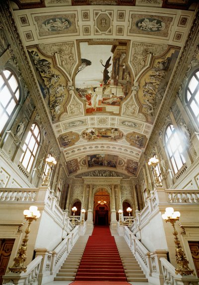 Wiener Burgtheater, Treppenhaus (links): Theater in Taormina von Gustav Klimt