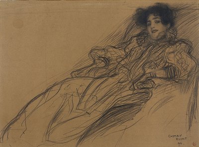 Junge Frau in einem Sessel von Gustav Klimt