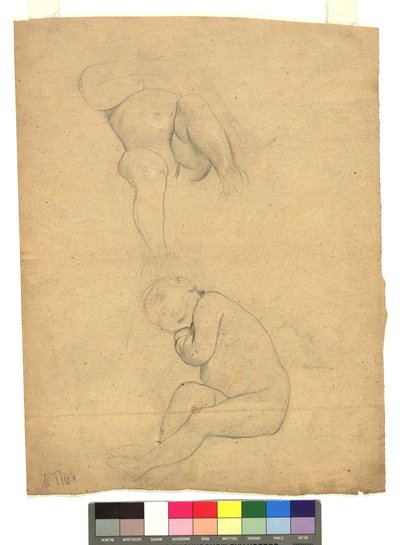 Zwei Studien zu Kinderakten von Gustav Klimt