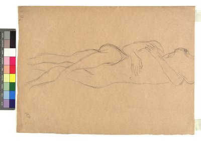 Zwei liegende Akte in Umarmung von Gustav Klimt