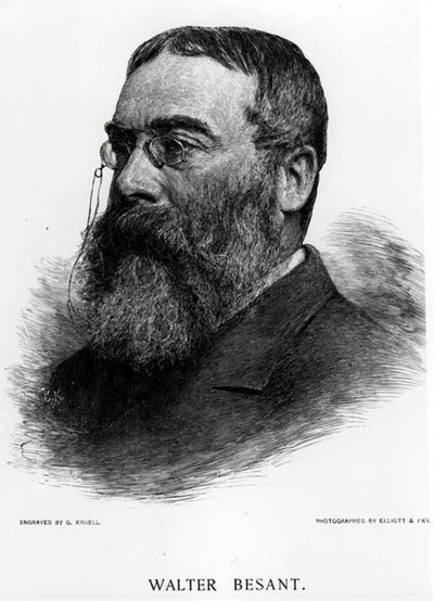 Sir Walter Besant (1836-1901) graviert von Gustav Kruell nach einem Foto von Elliot & Fry von Gustav Kruell