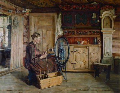 Innenraum vom Sandbu-Hof in Vaga von Gustav Wentzel