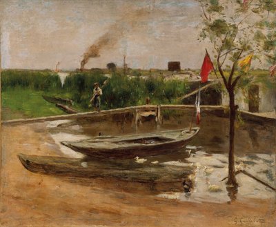 Bootshafen an der Seine, ca. 1891 von Gustave Caillebotte