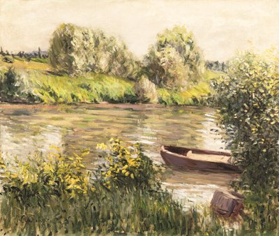 Barken am Fluss im Herbst von Gustave Caillebotte