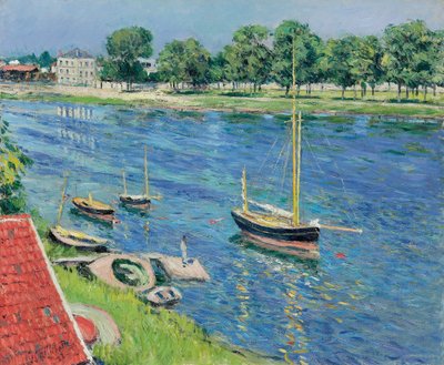 Die Seine bei Argenteuil, Boote vor Anker von Gustave Caillebotte