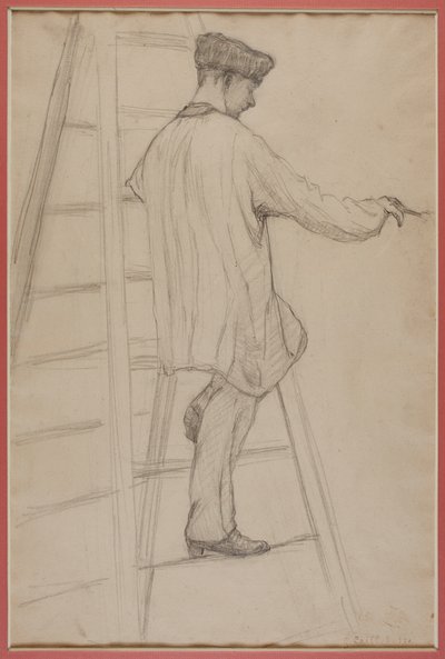 Studie für Hausmaler: Mann auf einer Leiter von Gustave Caillebotte