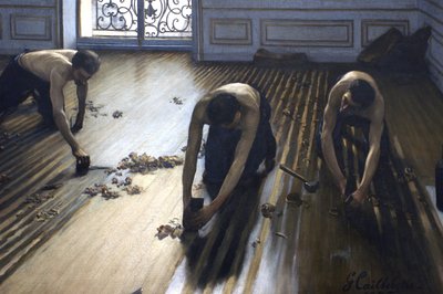 Die Bodenschrubber (Ausschnitt) von Gustave Caillebotte