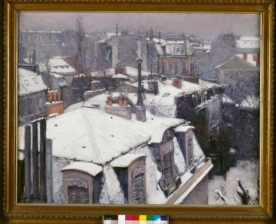 Dächer im Schnee von Gustave Caillebotte